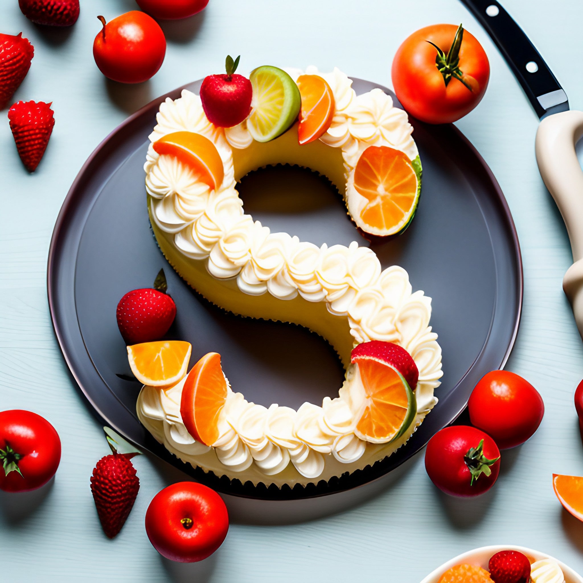 Number Naked Cake with Fruits - Da Cakes Houston