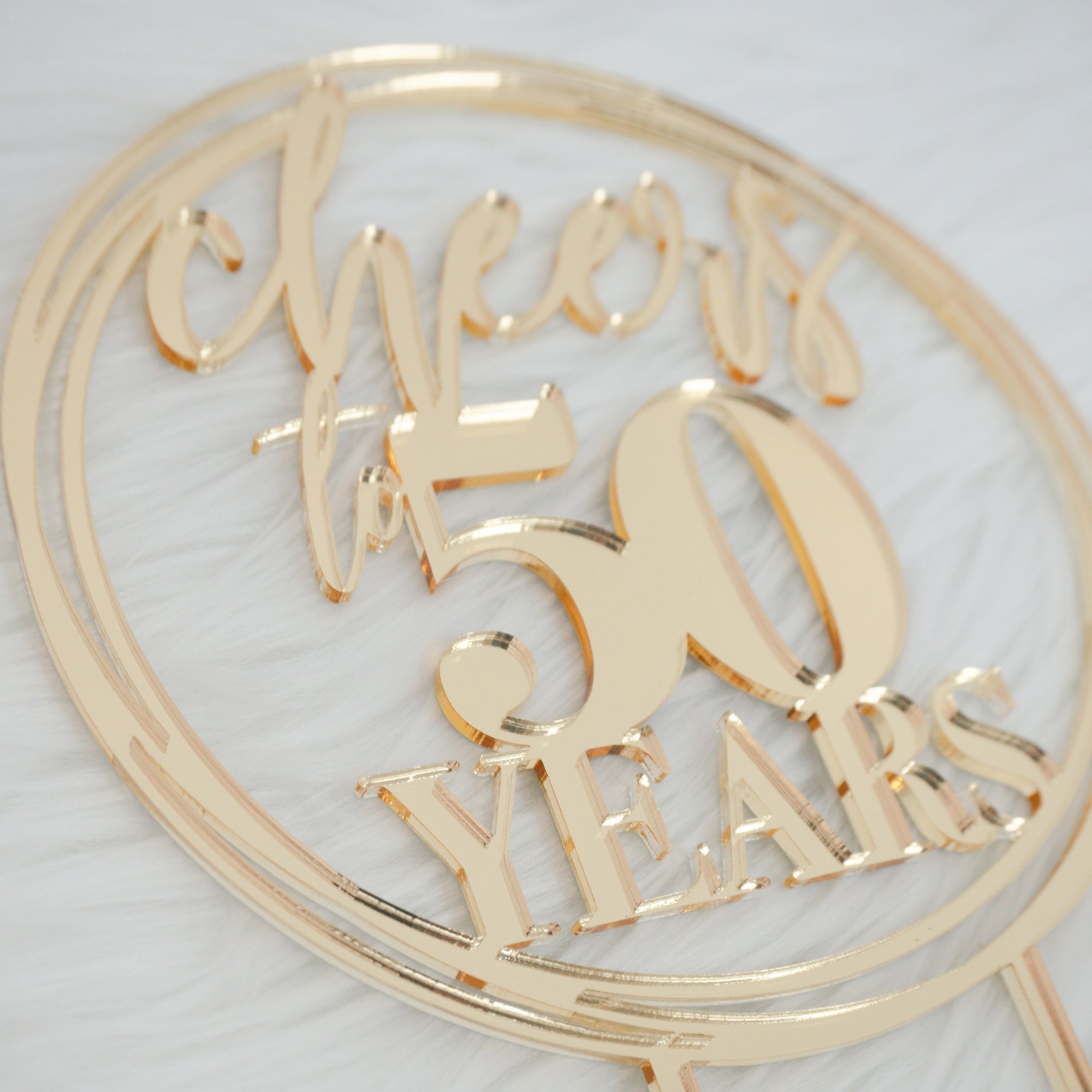 Cheers to 50 Years Cake Topper