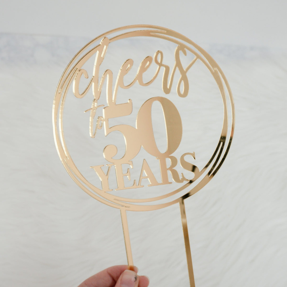 Handmade 50th Fifty Birthday Cake Topper Decoration - Made in US
