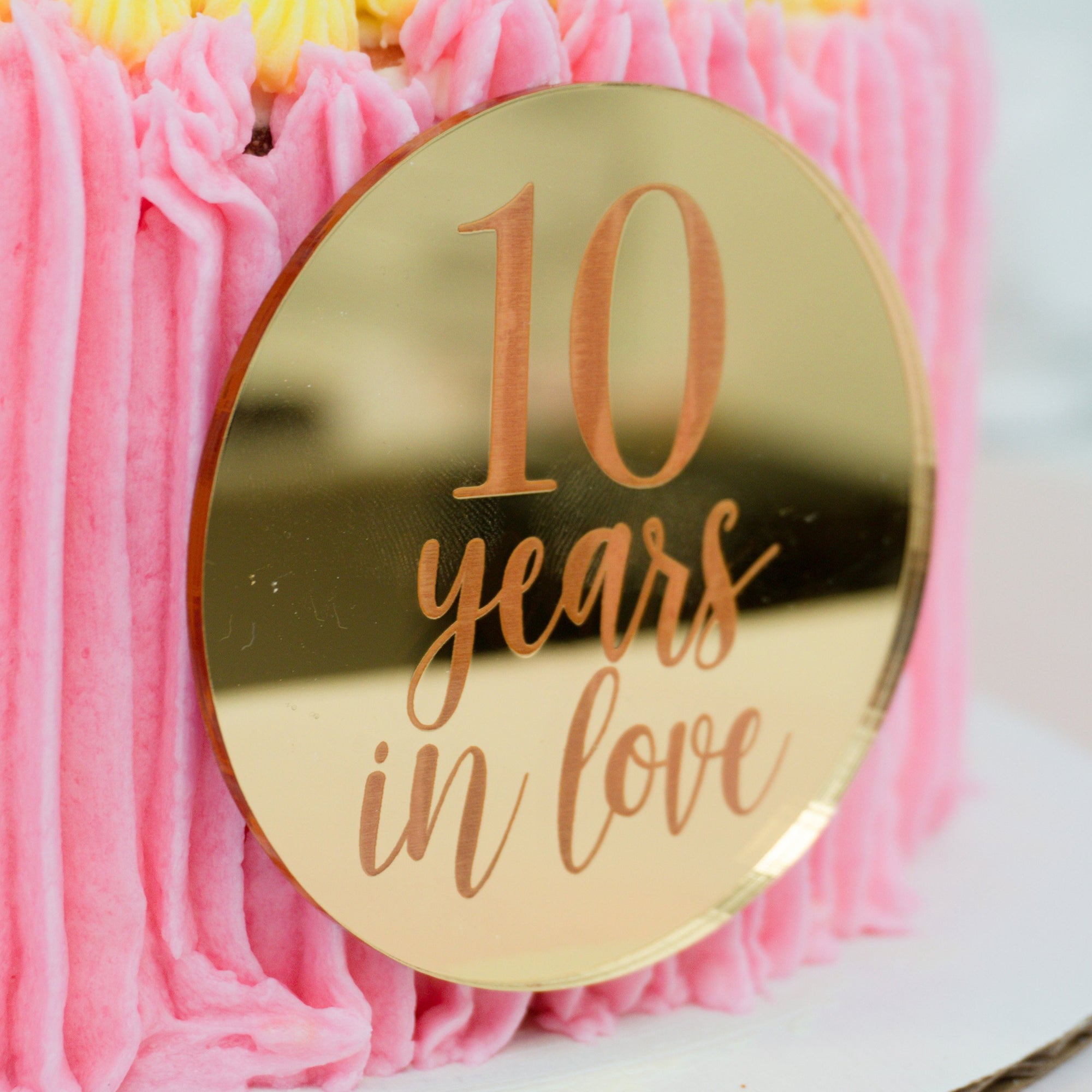 10 Year Anniversary Cake Plaque