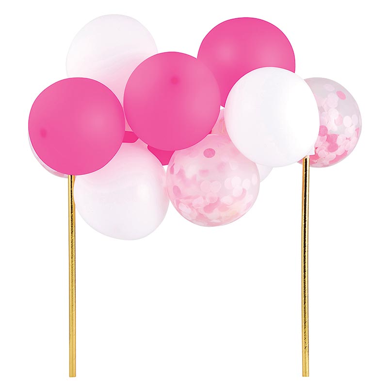 Balloon Cake Topper in Pink & White